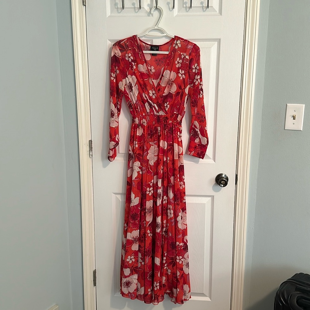 Colorful flower maxi dress